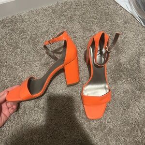 worthington orange block heels size 8